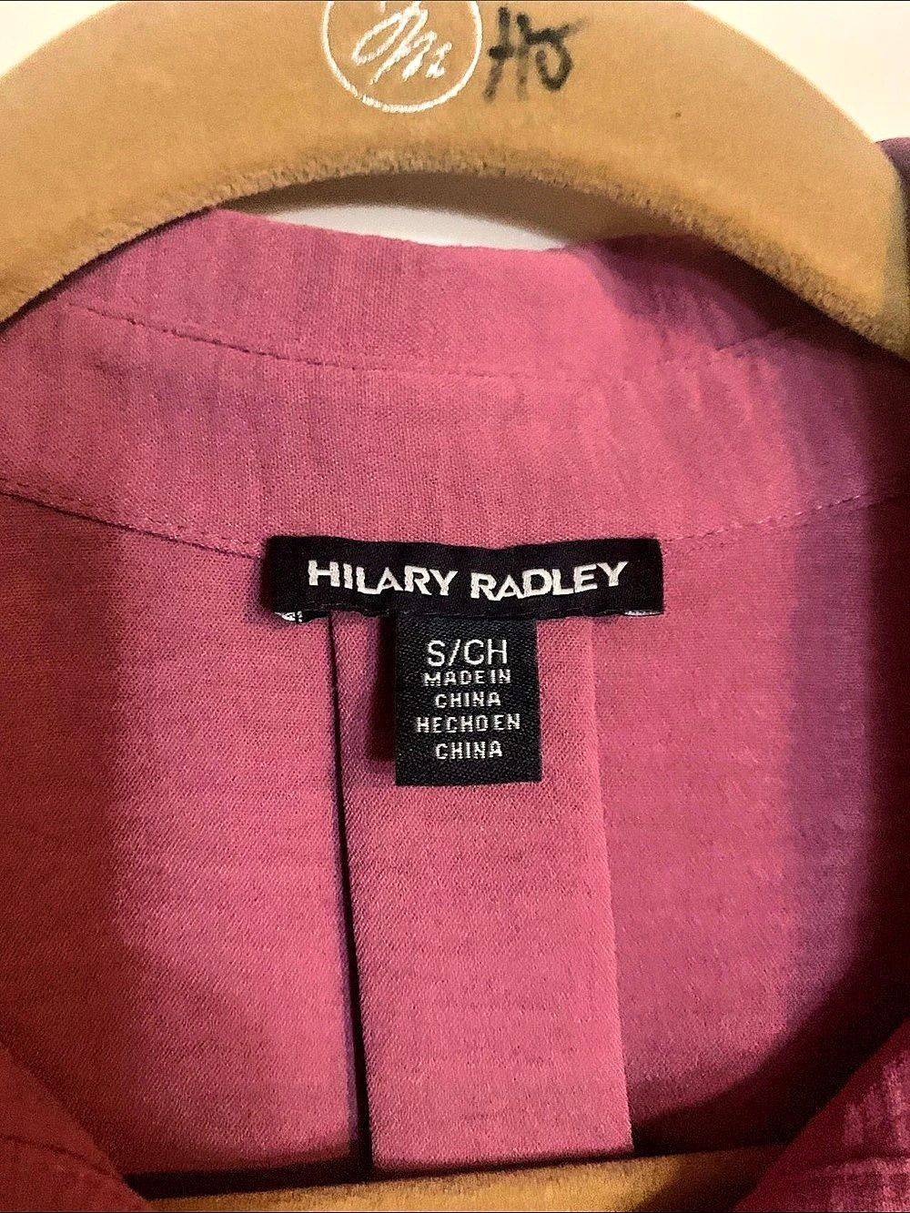 Hilary Radley Button Front Blouse Pink Size Small - Picture 3 of 4